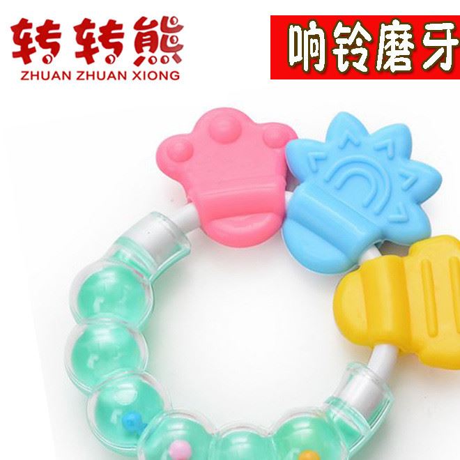 轉(zhuǎn)轉(zhuǎn)熊廠家直銷嬰兒磨牙器 寶寶響鈴固齒器 硅膠健齒器批發(fā) 8014示例圖1