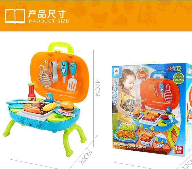 BBQ燒烤爐兒童男女孩多功能仿真廚房廚餐具 過家家益智玩具示例圖12