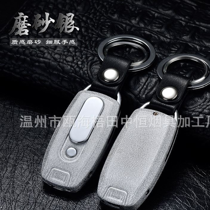 新款usb帶燈打火機鑰匙扣男士多功能 電子點煙器磨砂款一件代發(fā)示例圖28