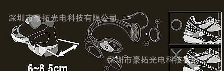 橙色LED發(fā)光鞋夾夜間運動跑步鞋夾燈騎行戶外爬山警示燈閃光鞋燈示例圖3