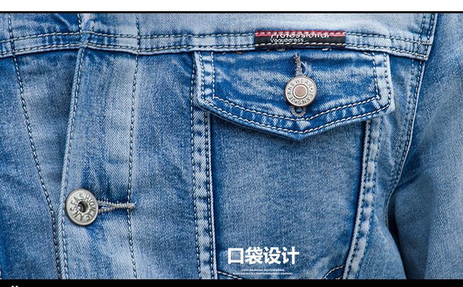 一件代發(fā) 街拍 男女韓版修身微彈情侶套裝夾克牛仔套裝示例圖12