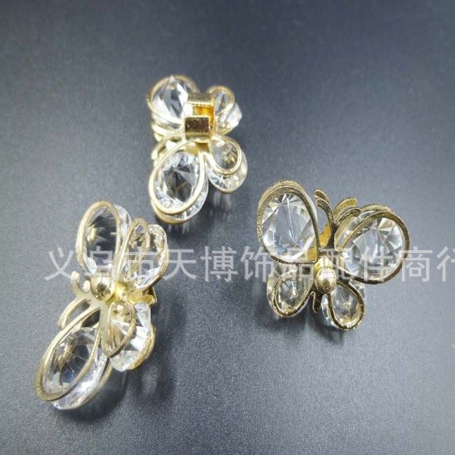 韓版發(fā)飾diy配件 仿鋯石蝴蝶diy配件 服飾發(fā)箍diy配件 廠家直示例圖1