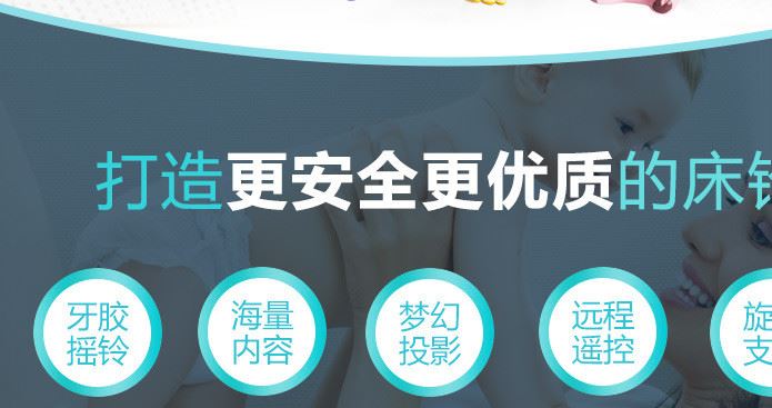 新生嬰兒寶寶床鈴0-1歲3-6-12個(gè)月玩具音樂旋轉(zhuǎn)床頭鈴搖鈴床掛示例圖2