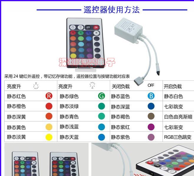 5050RGB燈帶配套控制器 led全彩控制器  led低壓控制器 12V 共陽示例圖2