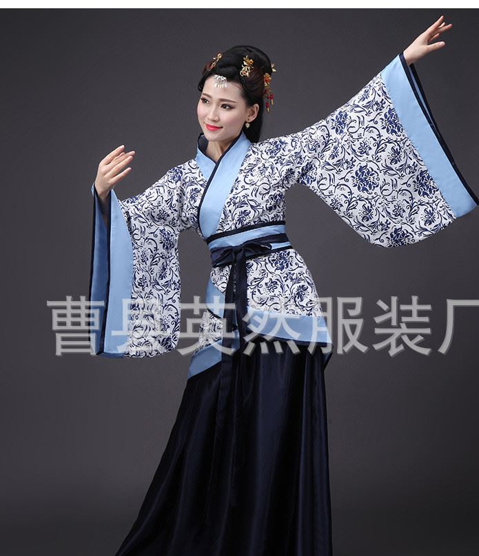 古代貴妃唐裝漢服古裝服裝仙女古箏演出服舞蹈漢服女改良示例圖13