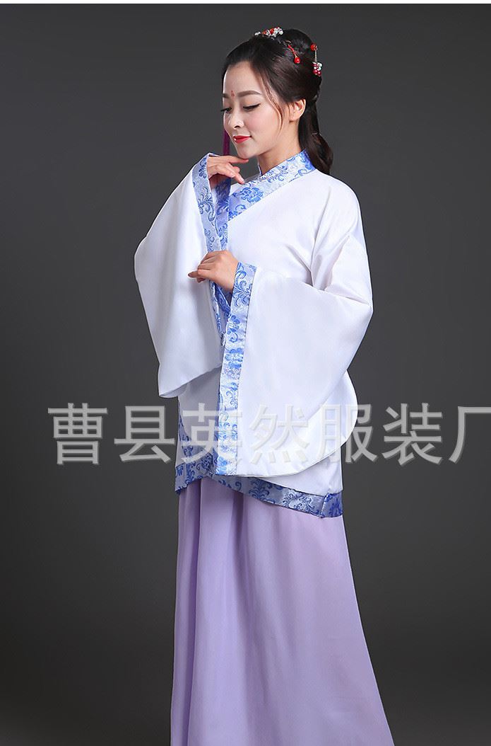 古代貴妃唐裝漢服古裝服裝仙女古箏演出服舞蹈漢服女改良示例圖22