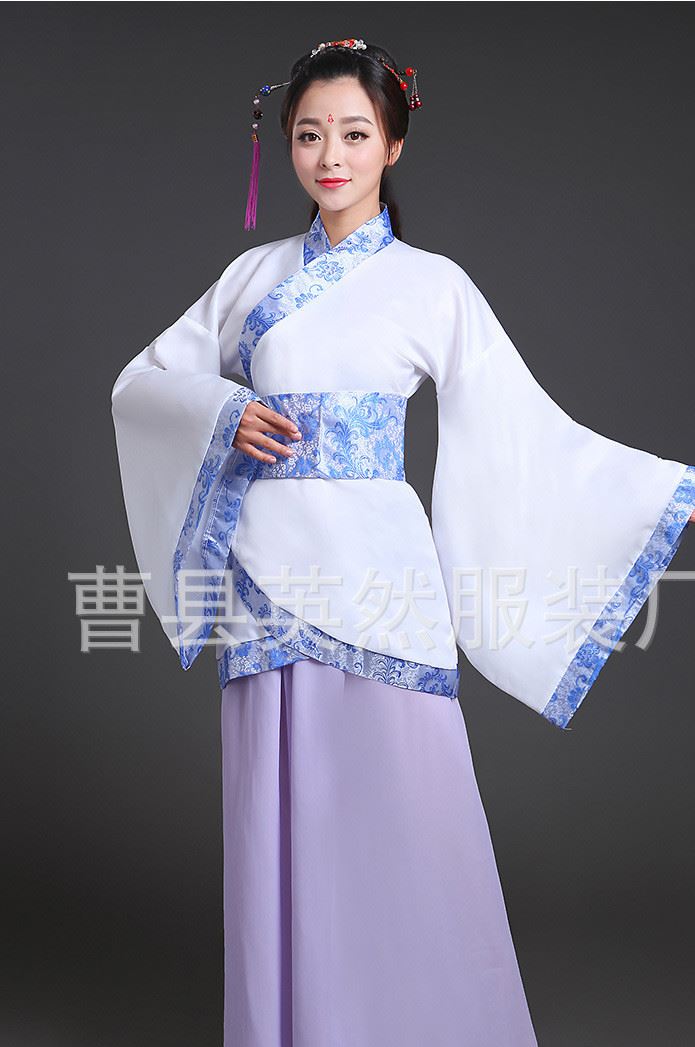 古代貴妃唐裝漢服古裝服裝仙女古箏演出服舞蹈漢服女改良示例圖23