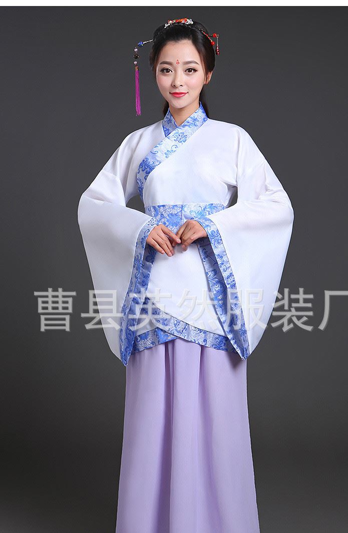 古代貴妃唐裝漢服古裝服裝仙女古箏演出服舞蹈漢服女改良示例圖24