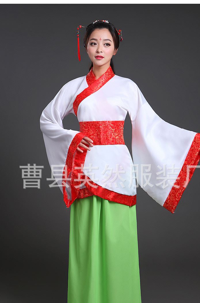 古代貴妃唐裝漢服古裝服裝仙女古箏演出服舞蹈漢服女改良示例圖27