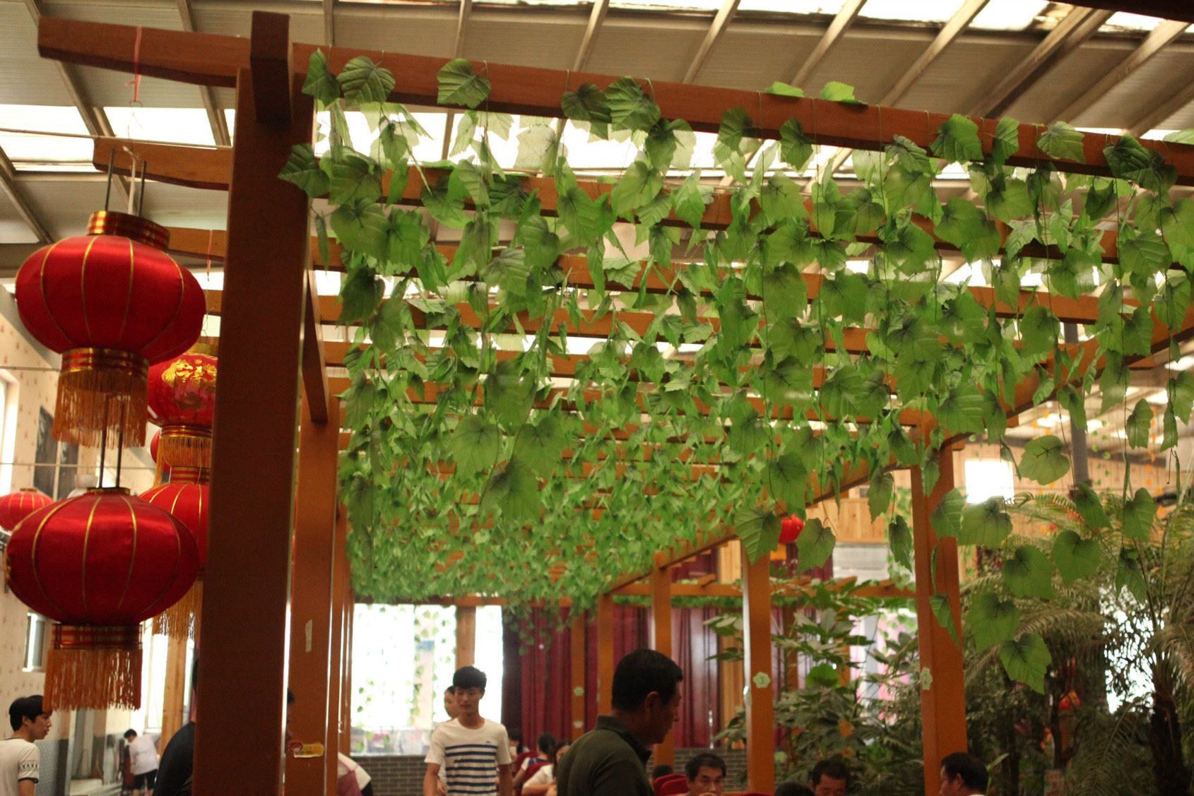 歪海棠綠蘿藤條 藤蔓 綠色植物 仿真植物藤 塑料葉子 廠(chǎng)家直銷(xiāo)示例圖2