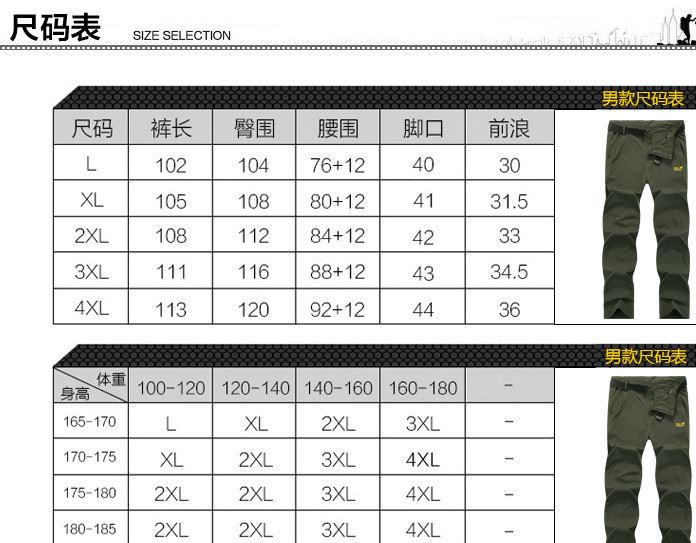 戶外春夏季輕薄款修身速干褲男快干彈力防水透氣沖鋒褲女登山長(zhǎng)褲示例圖9