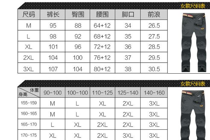 戶外春夏季輕薄款修身速干褲男快干彈力防水透氣沖鋒褲女登山長(zhǎng)褲示例圖10