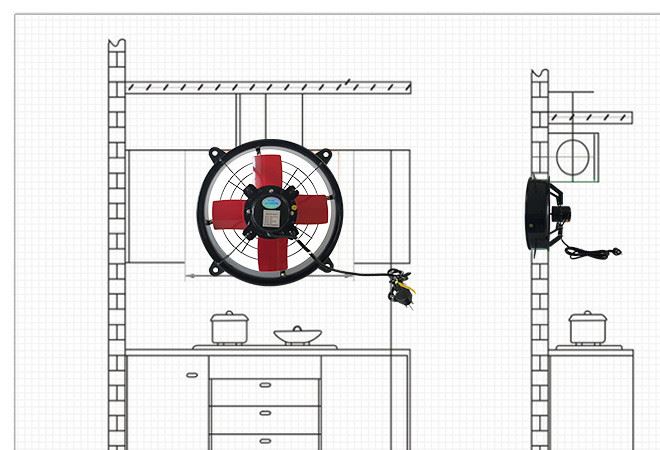 10寸圓排氣扇廚房油煙抽風(fēng)機(jī)換氣扇排風(fēng)扇強(qiáng)力抽煙機(jī)抽油煙風(fēng)扇窗示例圖17