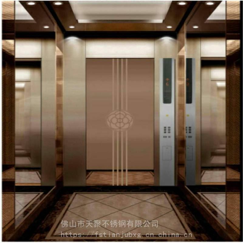 洛阳不锈钢会所电梯轿厢侧壁彩色不锈钢装饰画酒店