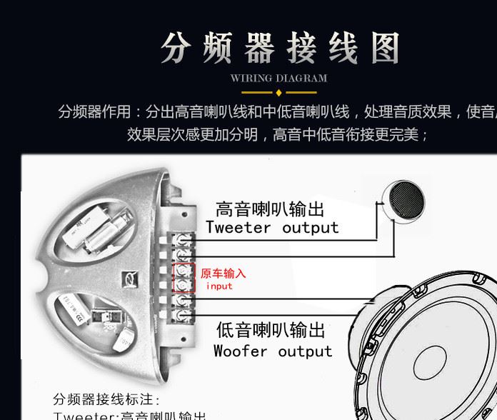 車載套裝喇叭6.5寸中低音二路套示例圖7