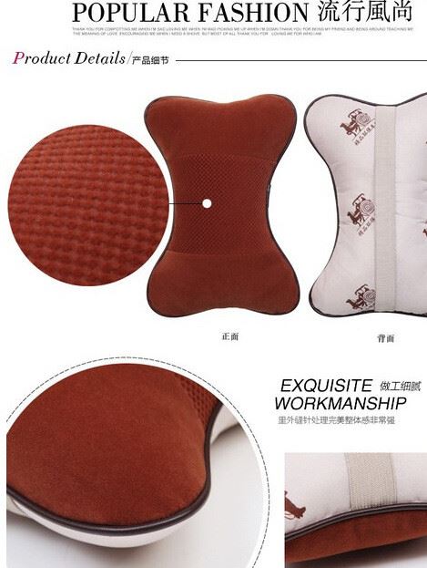 廠家直銷批發新款汽車頭枕 秋冬季毛絨骨頭枕 植絨蜂窩通用頭靠示例圖13