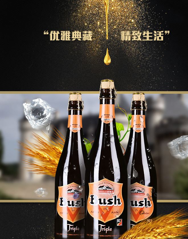 比利時(shí)布什啤酒 12度高濃度烈性啤酒750ml  日期新鮮示例圖1