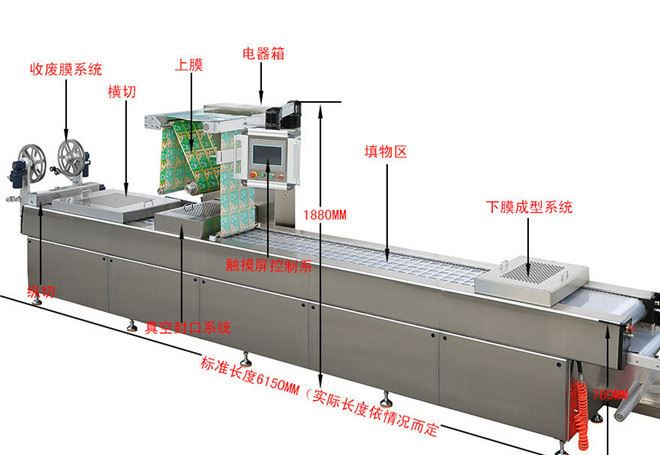 全自動(dòng)真空包裝機(jī) 冷鮮肉拉伸膜真空包裝機(jī) 連續(xù)式真空包裝機(jī)示例圖3