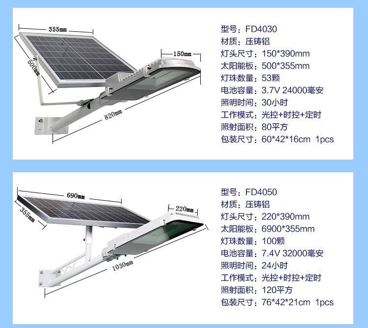 太陽能led路燈家用戶外超亮庭院燈新農村小區別墅防水高桿道路燈示例圖10