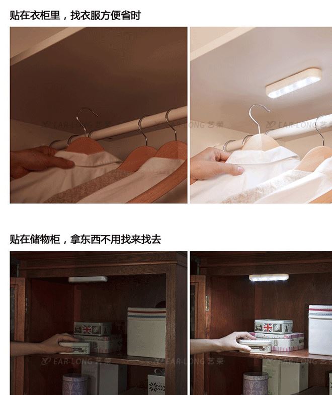 亞馬遜速賣通ebay爆款熱銷人體觸摸感應燈LED小夜燈櫥柜衣櫥燈示例圖12