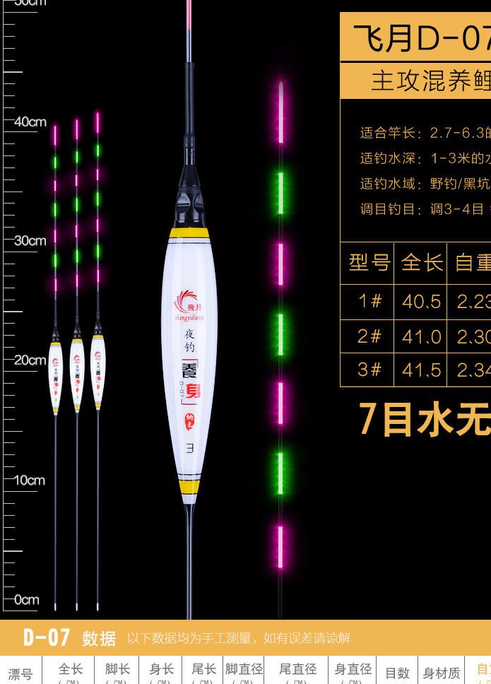 三品漁具電子漂夜釣魚漂水無影浮漂超亮夜光漂浮標(biāo)魚漂電子夜光漂示例圖13