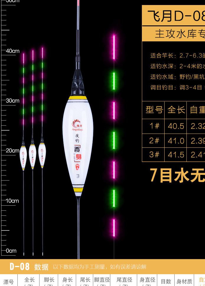 三品漁具電子漂夜釣魚漂水無影浮漂超亮夜光漂浮標(biāo)魚漂電子夜光漂示例圖14