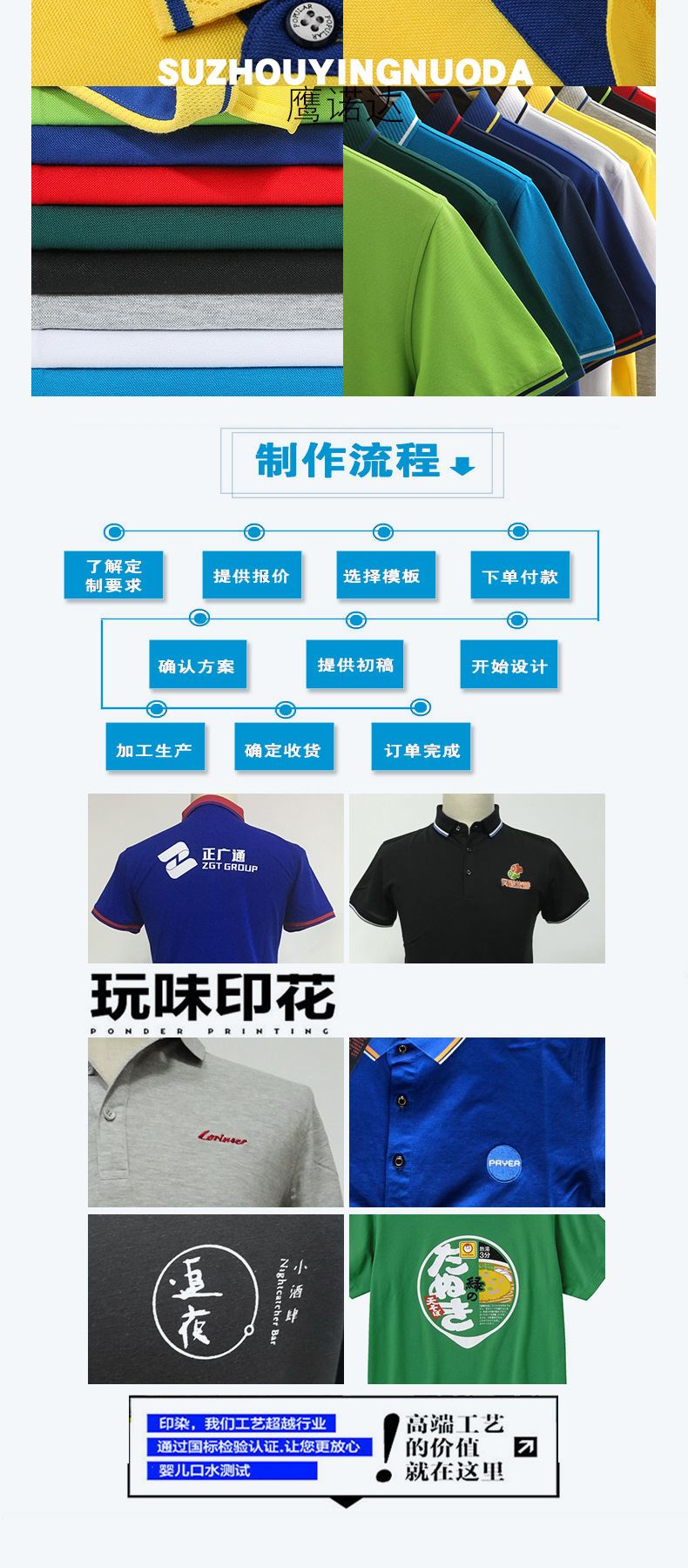 新款T恤衫工作服定制 棉POLO衫工作服 夏季 全棉 現(xiàn)貨文化衫示例圖10