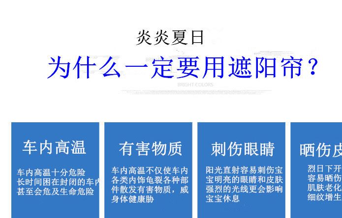 汽车磁性遮阳窗帘隔热布卡通防晒隔热遮阳挡车用遮光布示例图6