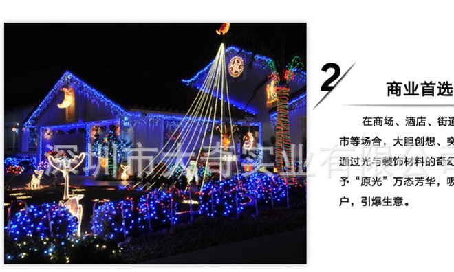 50米500燈暖白LED全防水公母接燈串 戶外亮化彩燈閃燈 婚慶布置示例圖4
