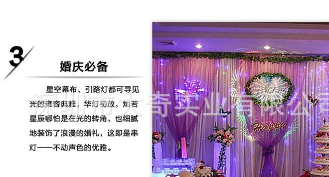 50米500燈暖白LED全防水公母接燈串 戶外亮化彩燈閃燈 婚慶布置示例圖5