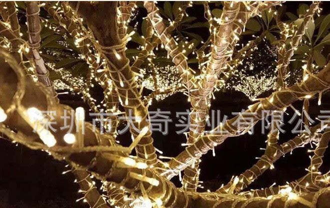 50米500燈暖白LED全防水公母接燈串 戶外亮化彩燈閃燈 婚慶布置示例圖23
