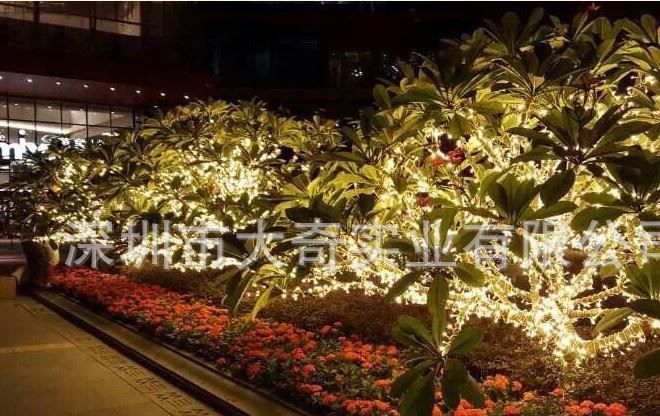 50米500燈暖白LED全防水公母接燈串 戶外亮化彩燈閃燈 婚慶布置示例圖25