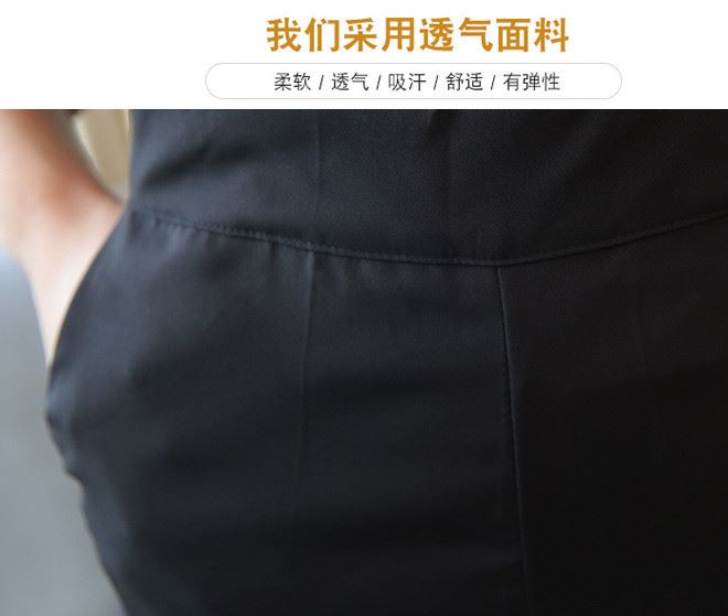 2018女上新一字領荷葉邊色雪紡衫高腰黑色背帶褲女長褲時尚套裝示例圖5