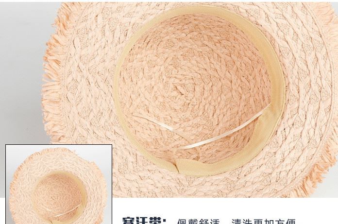 廠家直銷兒童草帽百搭可愛女童遮陽帽子寶寶防曬帽嬰兒太陽帽批發(fā)示例圖12