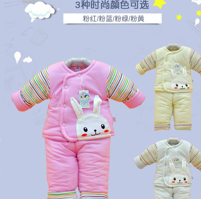 2018年新款秋冬嬰幼兒童裝棉衣 棉加厚保暖棉服套裝 廠家批發(fā)示例圖5