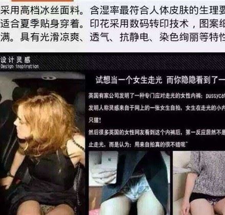 防走光貓咪內(nèi)褲  女英國安全小貓無痕印花喵星人一片式冰絲三角褲示例圖1