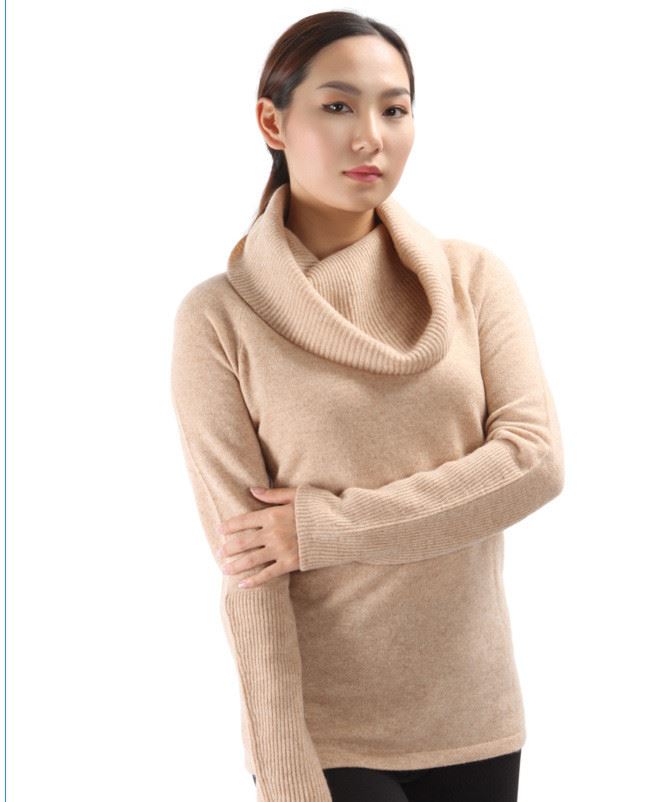 秋冬新款時(shí)尚品牌女羊絨衫色女毛衣高領(lǐng)女士羊毛衫TC246示例圖9