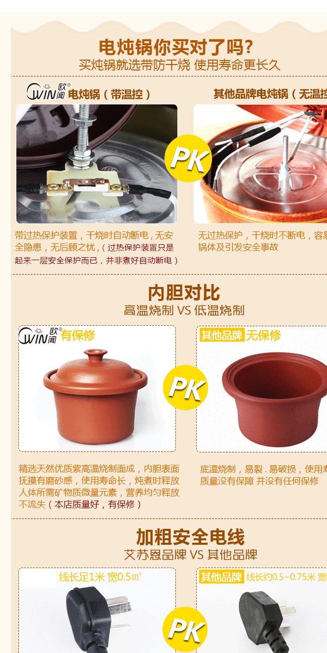 2.5L紫砂電燉鍋機(jī)械版 養(yǎng)生陶瓷煲湯鍋 大容量隔水電燉盅禮品采購(gòu)示例圖5