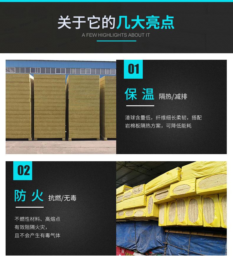 河北暖通外墻巖棉板  外墻防火巖棉板 憎水巖棉板示例圖2