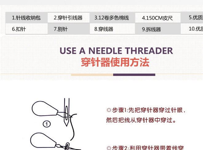 現(xiàn)貨批發(fā)針線包套裝組合 多功能工具針線盒套裝 工具針線包25件套示例圖15