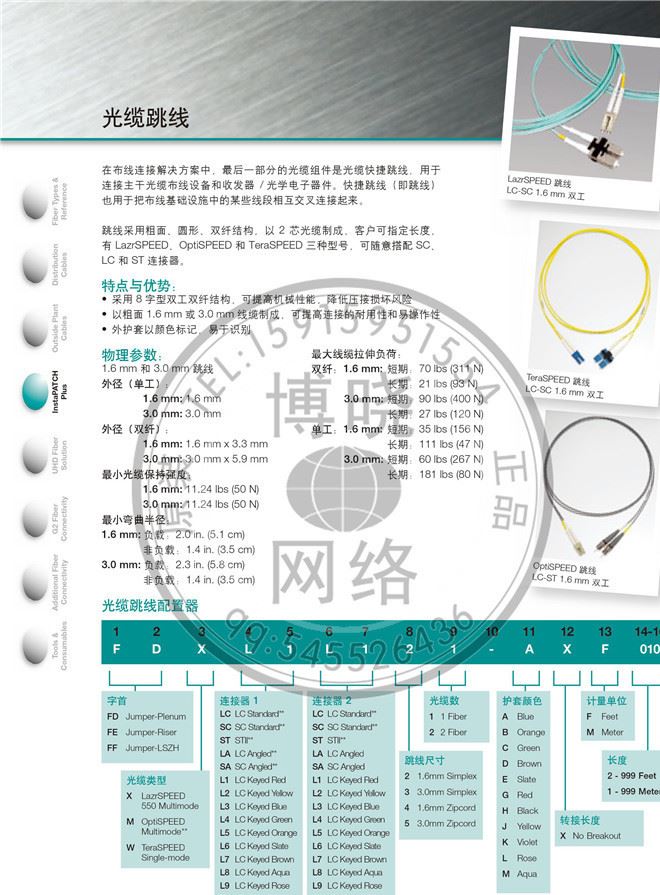 COMMSCOPE康普SC-LC多模千兆光纖跳線3米FEMLCSC42-EXF010示例圖2