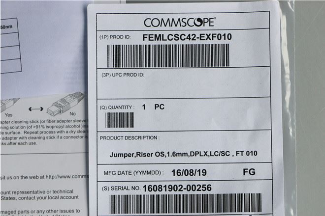 COMMSCOPE康普SC-LC多模千兆光纖跳線3米FEMLCSC42-EXF010示例圖12