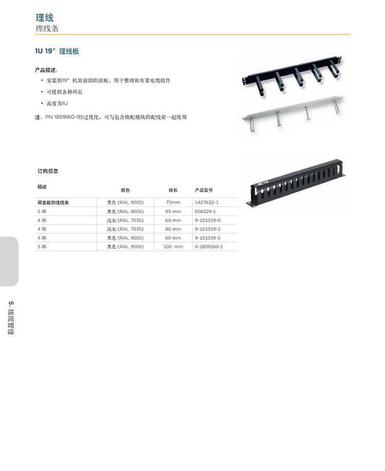 原裝 AMP安普1U理線器 1427632-1 AMP理線器  機柜專用示例圖2