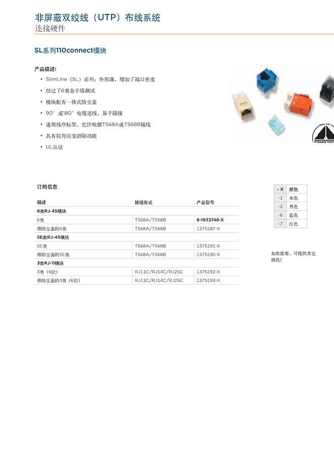 新款A(yù)MP安普超五類非屏蔽模塊 8-1375191-1 鍍金模塊 原裝示例圖2