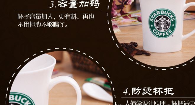 星巴克陶瓷咖啡馬克杯子勺子禮盒套裝奶茶店婚慶酒店商務(wù)送禮銷售示例圖6