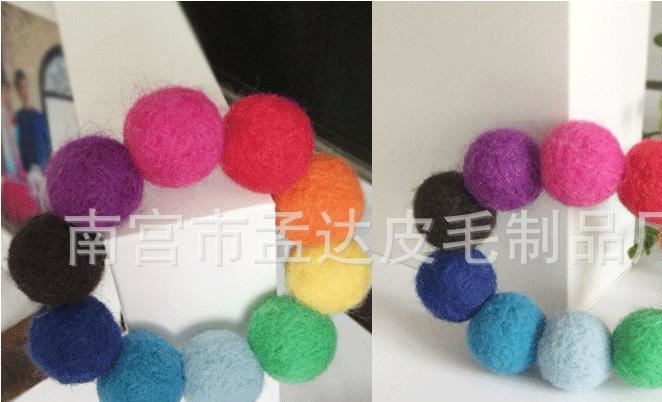 廠家直銷 2-7cm尼泊爾 彩色羊毛氈波點球 純手工diy球飾品圓球示例圖12