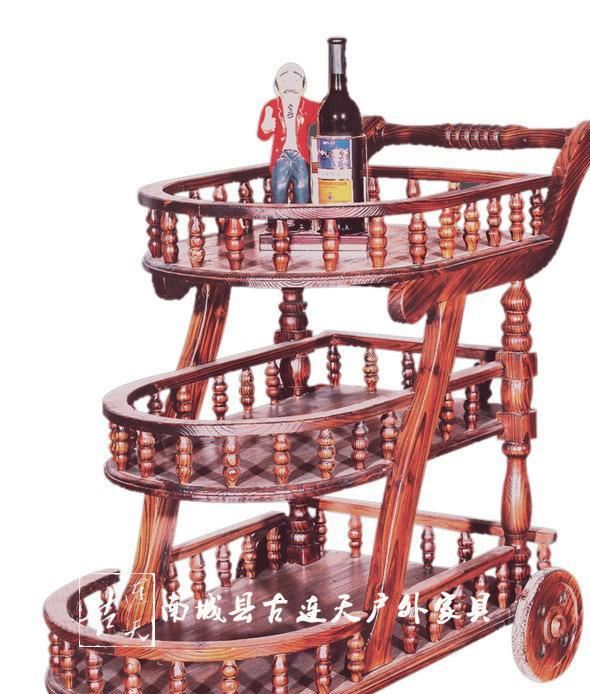 酒店酒吧木質(zhì)送酒車 餐廳專用送酒車 賓館實木古典送酒車示例圖29