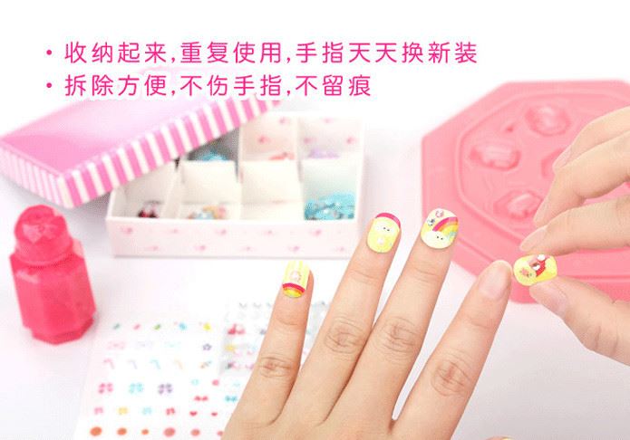 樂吉兒女孩過家家益智DIY美甲系列   魔幻美甲貼片套裝玩具示例圖5