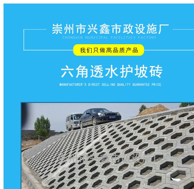 護(hù)坡磚六角磚擋土磚面包磚透水磚廠家直銷混凝土水利市政專用示例圖1
