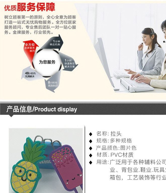 廠家直銷雙面塑料拉片 旅行箱包套裝滴塑PVC軟膠環保拉頭示例圖1